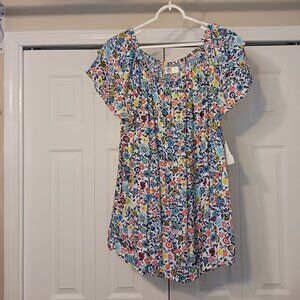 #71 3/$18 - Terra & Sky Blue/Orange Short Sleeve Top Size 0X